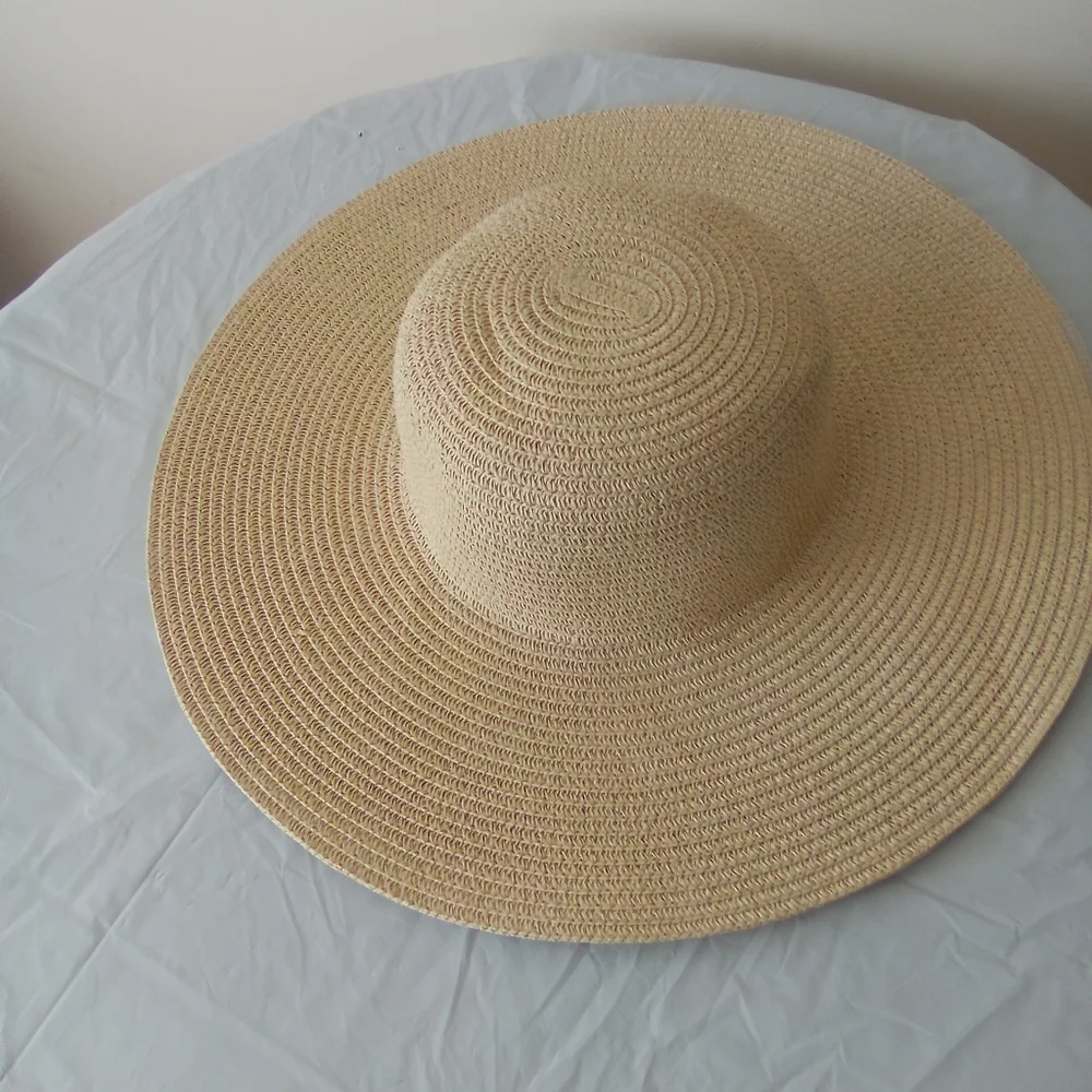 UNBRANDED Elegant Tan Wide-Brim Hat 7
